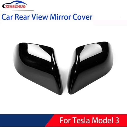 XINSCNUO Car Rear View Mirror Cover For Tesla Model 3 Mirror Covers Caps Replacement