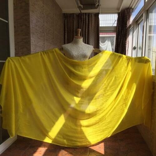 Hot-selling New Arrival Yellow 100% real silk belly dance Veils with 2.5X1.14meter free-shipping