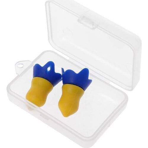 1 Pair Noise Cancelling Swim Earplugs Flight Reusable Portable Ear Plugs for Travel Sleep Ear Protective Sports Earplugs