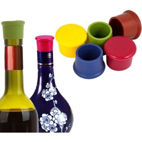 1PC Portable Silicone Wine Stopper Fresh Keeping Bottle Cap Flavored Beer Beverage Kitchen Champagne Closures Bar Accessories