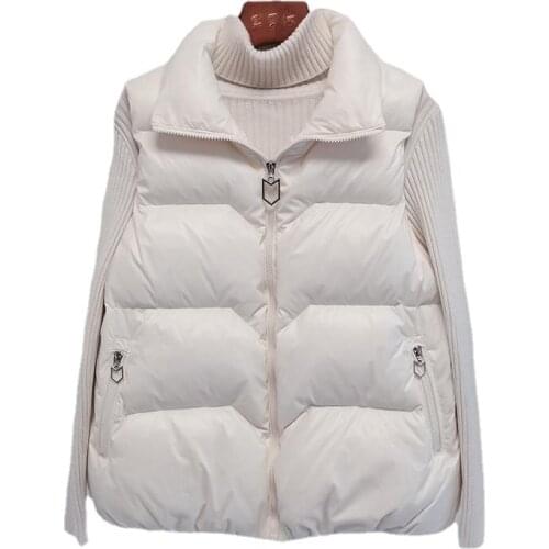 2021 Autumn Winter Fashion Stand Collar White Duck Tank Outerwear Women Shorts Down Vest Coats Loose Casual White Down Jackets