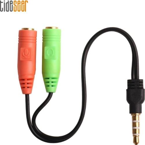 3.5mm Jack Audio Splitter 4 Pole Aux Extension Adapter Cable Male to 2 Female for PC Laptop Headphone Speaker Phone 100pcs