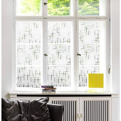 3D Cross Pattern Frosted No Glue Static Cling Privacy Glass Window Film For Home Decoration Static Film For Window Drop-Shipping