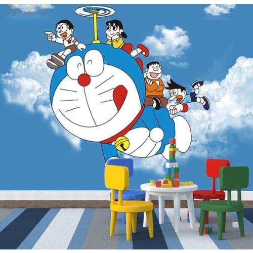 Milofi Custom 3D Wallpaper Mural 3d Cartoon Doraemon Wallpaper Boy Bedroom Girl Room Background Decorative Painting