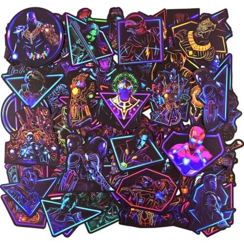 50/100Pcs marvel super heroes Cool Neon Stickers Bicycle Guitar Bumper Skateboard Backpack naklejki Graffiti Waterproof Sticker