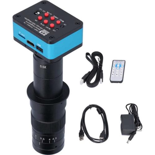 4K 2K 12MP HD USB Digital Microscope Camera 180X C-Mount Lens 144LED Ring Light AC100-240V