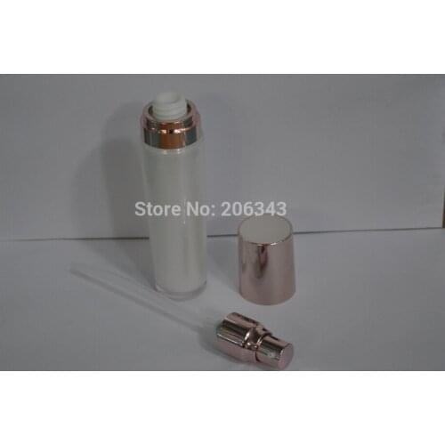 50ml pearl white acrylic press pump lotion.emusion bottle,cosmetic container,press pump bottle with pink lid ,Cosmetic bottle