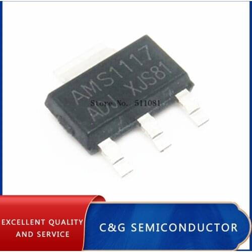 50pcs AMS1117-ADJ SOT-223 ADJ Linear Regulator LM1117