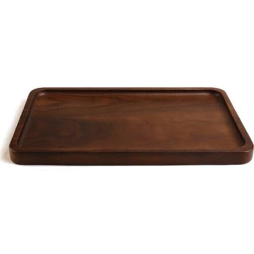 American Black Walnut Wood Tray Solid Color Rectangular Service Plate