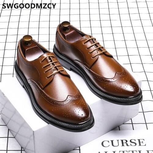 Brogue Shoes Men Office Italian Brand Business Shoes Men Classic Coiffeur Formal Leather Shoes For Men Luxury Designer Ayakkabi