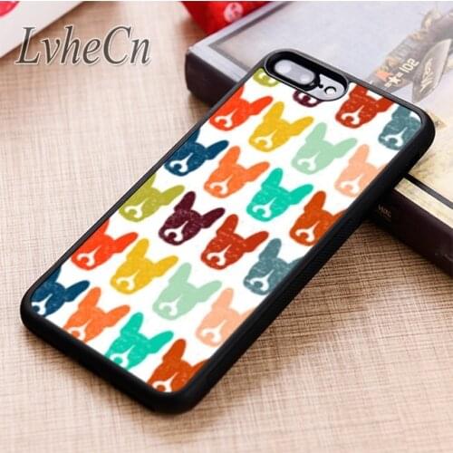 LvheCn Boston Terrier Dog Faces phone Case cover For iPhone 5 6 6s 7 8 plus X XR XS max 11 12 Pro Samsung Galaxy S7 S8 S9 S10