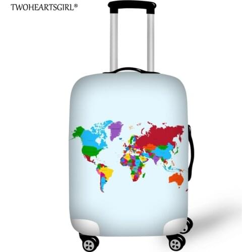 World Map Travel Suitcase Elastic Dust Cover Trolley Case Luggage Protector case for 18 ~ 30 inch Suitcase Protective Cover
