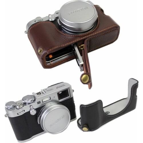 Real Genuine Leather Case Camera bag for Fujifilm fuji X100F protective half Cover shell portable
