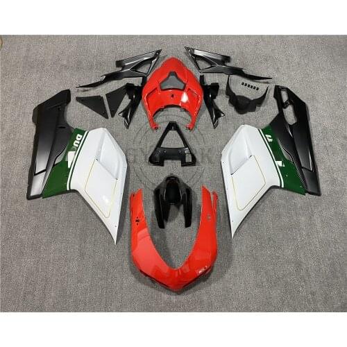 For Ducati 848 Evo 1098 1198 2007 2008 2009 2010 2011 07 08 09 10 11 Motorcycle ABS Injection Body Red And White Fairing Kit