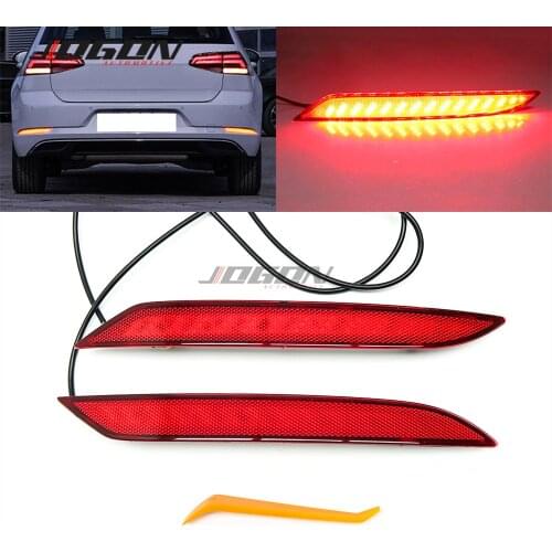 For VW Volkswagen GOLF 7 MK7 7.5 MK7.5 GTI 2014-2019 Car LED Rear Bumper Dynamic Turn Signal Light Warning Fog Braking Light
