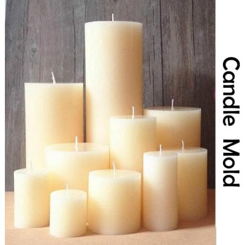 Stereo cylindrical candle mold European wedding decoration handmade round DIY silicone candle molds