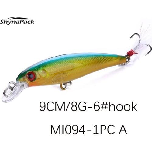 Minnow Fishing lures Sinking 9cm 8g 3D eyes 6#hook Hard Baits High Quality Jerk baits Crankbait Wobblers Sea Bass Fishing Tackle