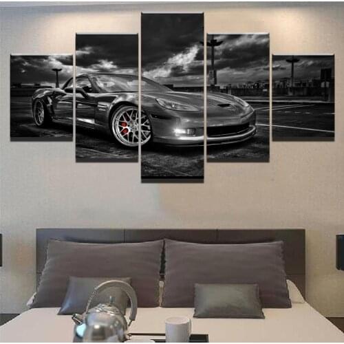 Painting On Canvas Wall Art Framework Home Decorative Room HD Printed 5 Panel Modular Pictures Corvette Car Poster