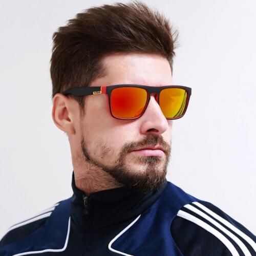 Colorful Driving Sunglasses European American Men UV400 Polarized Glasses Outdoor Frame Square Sports Sunglasses