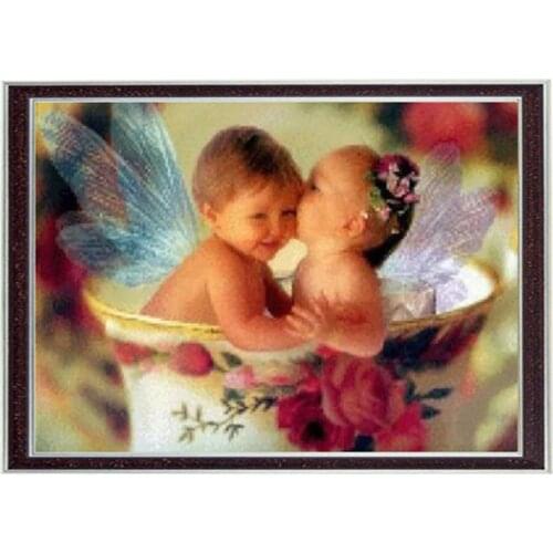 Little angel in the cup,Needlework Kids Cross stitch Stylish for Embroidery kits,Baby Patterns Cross-Stitching,DIY Handmade