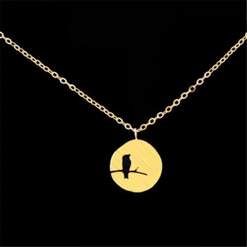 New trendy cute tiny Bird On a Branch pendant Choker Necklace women child jewelry fashion pretty charm delicate christmas gift