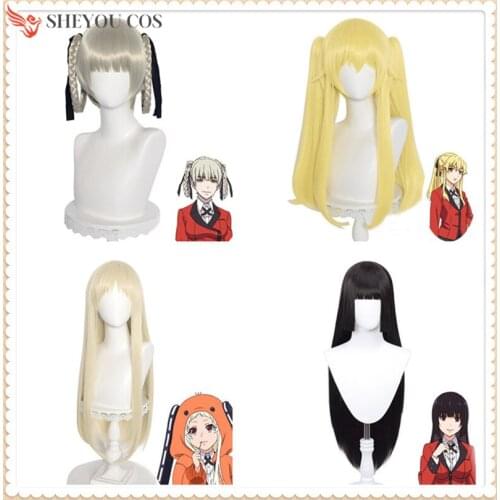 Anime KAKEGURUI Yumemite Yumemi Cosplay Mary Saotome Meari Wig Yumeko Jabami Cos Yomoduki Runa Wig Momobami Kirari Cosplay Hair