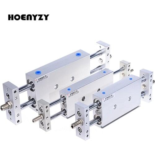 STMB Series Double Acting Pneumatic Cylinder Double Piston Rod Slide Tab Air Actuator Bore 10/16/20/25mm Stroke 25/50/75/100/125