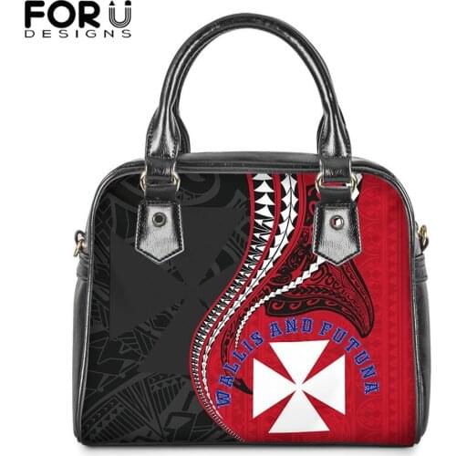 FORUDESIGNS Luxury Top-handle Bags for Ladies Wallis And Futuna Kanaloa Tatau Gen WF Pattern Lady Large Pu Handbags Shoulder Sac