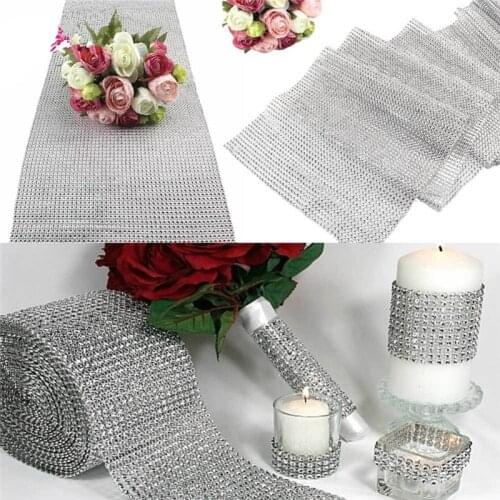 Mesh Trim Bling Diamond Wrap Cake Roll Tulle 1pcs 90cm*12cm Crystal Drill Ribbons Wedding Decoration Event Party Supplies5ZHH193