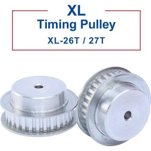 1 pc XL-26T/27T Timing Pulley Aluminum Material Pulley Wheel Process Hole 6 mm Slot Width 11 mm Match with XL-10mm Timing Belt