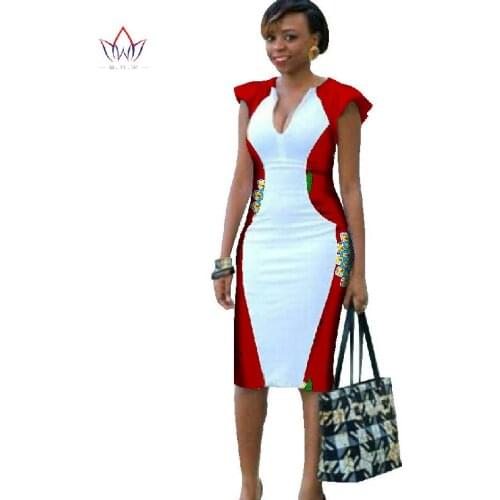 Stock Size Low Price African Maxi Dresses for Women Africa Dashiki Print Clothing O-Neck Flare Sleeve Dress WY2559