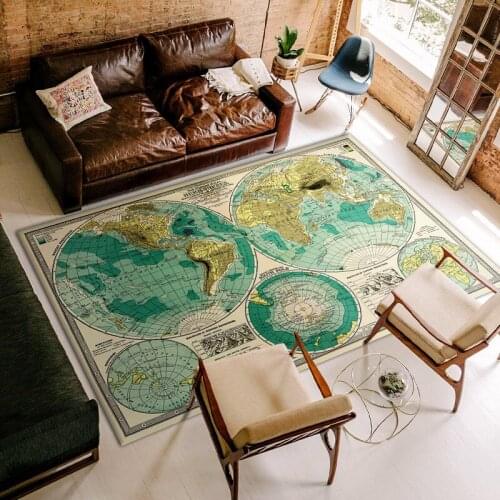 High Quality Thick Map Big Carpets Rug for Living Room Home Decor Large Area Rugs Balcony Carpet Parlor Floor Child Play Mat