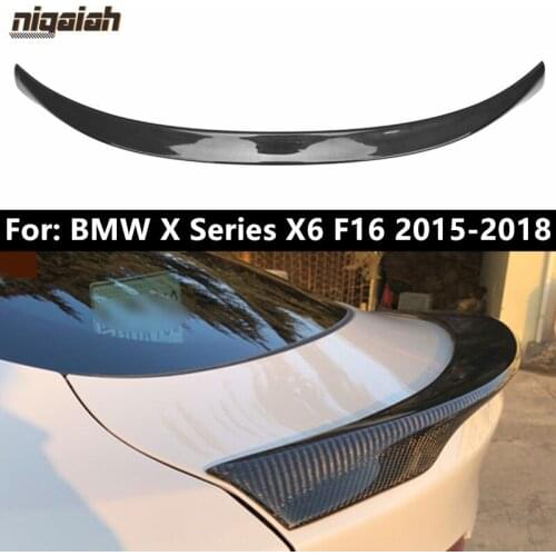For BMW X6 F16 2015 2016 2017 2018 Rear Spoiler MP Style Trunk Boot Lip Wing Real Carbon Fiber Spoiler Car Styling