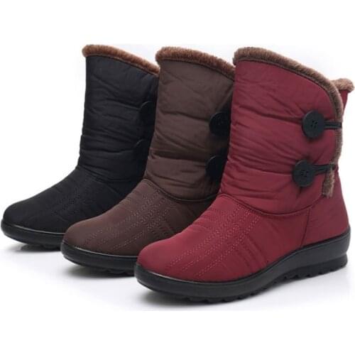 Snow Boots Women Boots Female Winter Boots Ladies Warm Fur Winter Shoes Women Booties Women Shoes Plus Cotton Women Ankle Boots