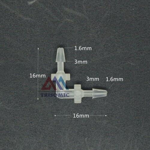 1.6mm Elbow equant Connector Equal Tube Joiner Material PP Plastic Fitting Fish Tank Airline Aquarium