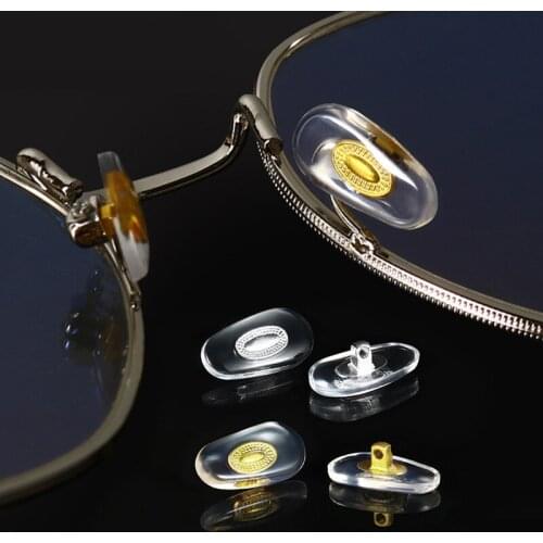 10Pairs Anti Slip Nose Pads for Glasses Sunglasses PVC Oval Screw-in Nose Pads Support On Glasses Eyeglasses Eyewear Accessories