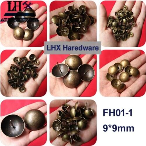 100Pcs Brozen Nail for Jewelry Box Cabinet Furniture 9*9mm DIY Family Hardware Thumbtack