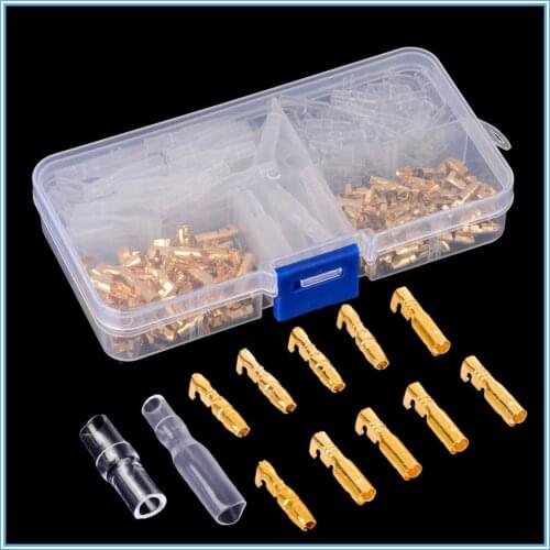 120pcs/set 3.5mm Brass Bullet Connector Terminal Male & Female with Cover