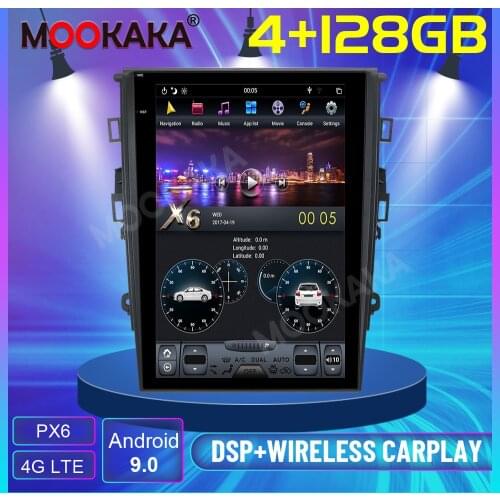 128G Tesla Screen For 2013 2014 2015 2016 2017 2018 Ford Mondeo Fusion MK5 Android 9 Unit Car Multimedia Player GPS Radio Stereo