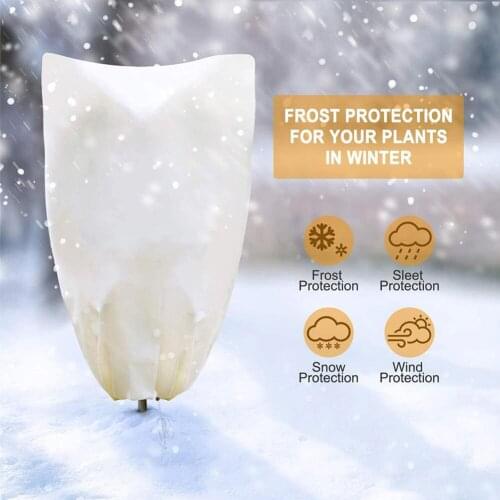 1X Durable Plant Protection Cover Non-woven fabric Garden Shrub Potted Plants Frost Protection Bags Lightweight Protectors