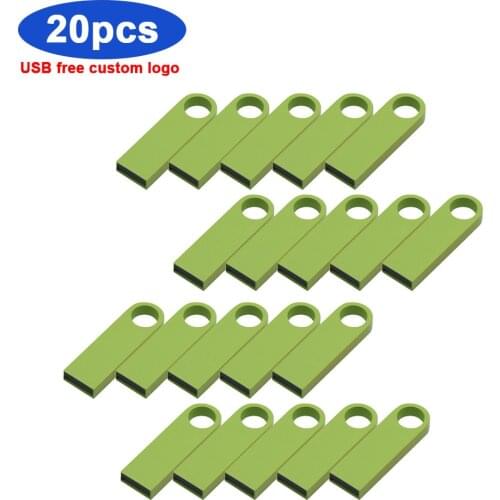 20pcs/lot Free logo metal pen drive 2.0 pendrive 16gb 32gb Memory stick 64gb 128gb usb flash drive cle usb For photography gifts
