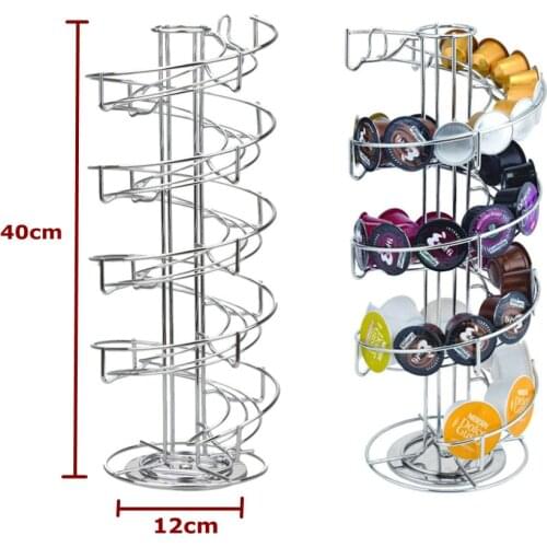2019 Capsule Coffee Pod Holder Tower Stand Rack Storage Holder Rack Stainless Steel Nespresso Capsule Holder Porta Capsulas Cafe