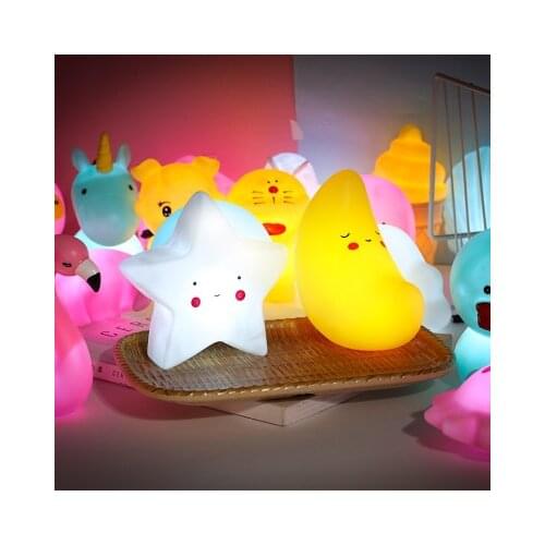 2021 Cute Unicorn Cloud Star Moon Appease Glow Night Light Feeding Light Baby Sleeping Child for Kids Toys Lamp Christmas Gifts