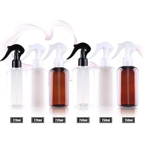 220ML 250ML X 24 Brown Empty Freshener Containers With Trigger Spray Pump Cosmetic Plastic Bottle For House Cleaning Skin Care