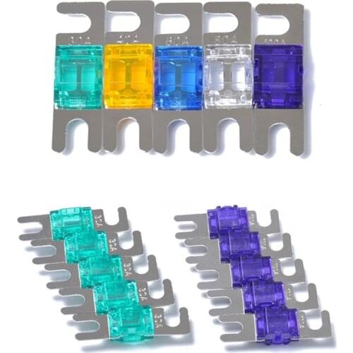 5Pcs/Set 30/40/60/80/100A Nickel Plated Car Stereo Audio 32V AFS Mini ANL Fuses 270E