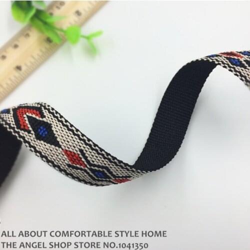 5Yards 18mm 3/4" Blue Flower Embroidery Packaging Material Jacquard Ribbon Wedding Accessory Bowknot Decor Gift Packing Ribbon