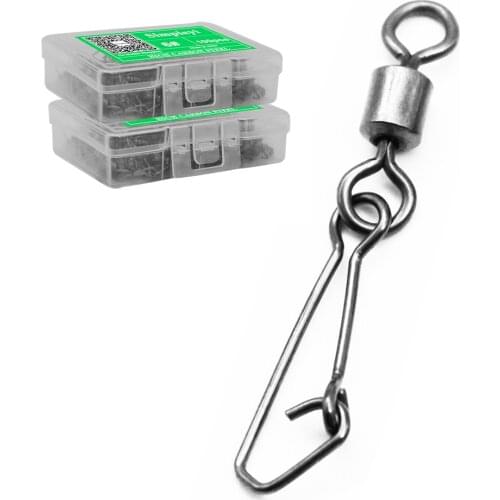 50/100PCS Fishing Connector 3/0#-14# Barrel Swivels Snap Rolling Swivel For Fishhook Link Fishing Lure Tackle Accessories