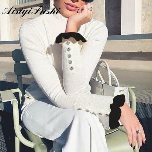 AISIYIFUSHI Knitting Winter Women Sweaters Pullovers Ladies Sweater New 2020 Autumn Long Sleeve Knitwear Women Long Sleeve knit