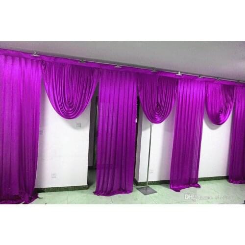 6m wide swags wedding stylist designs backdrop Party Curtain drapes Celebration Stage Performance Background Satin Wall Drape
