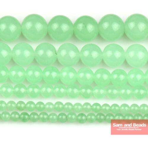 Free Shipping Natural stone Light Green Chalcedony Beads For Jewelry Making Diy Bracelet Necklace LGJB01